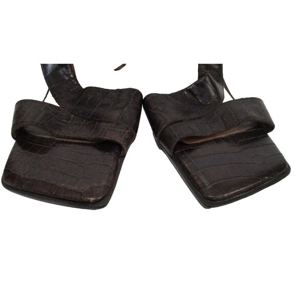 *Nine West Brown Croc Patent Leather Slingback Pumps - 8.5M - Picture 4 of 9